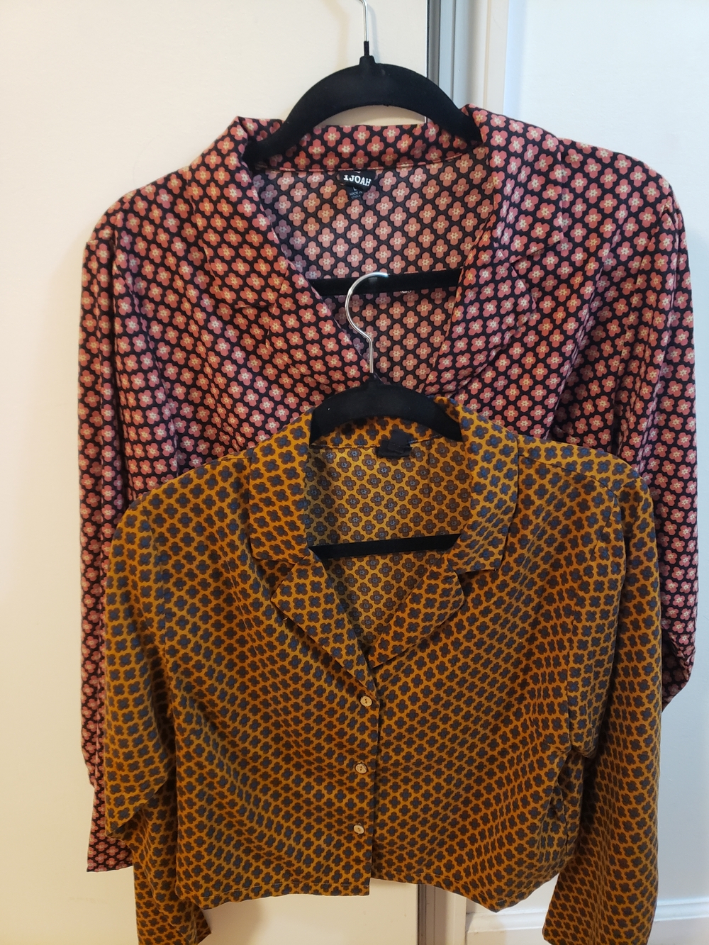 Patterned Blouses Mustard And Pink - Selling 2 Together